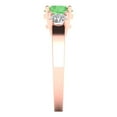 thumbnail image 3 of Three-Stone Engagement Ring for Women - 1.5ct Simulated Green Diamond in 14K Rose Gold Promise Ring, 3 of 6