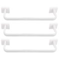 thumbnail image 3 of Toallero de baño de plástico de 3 piezas, barra individual, sin perforaciones, para baño (blanco), 3 of 8