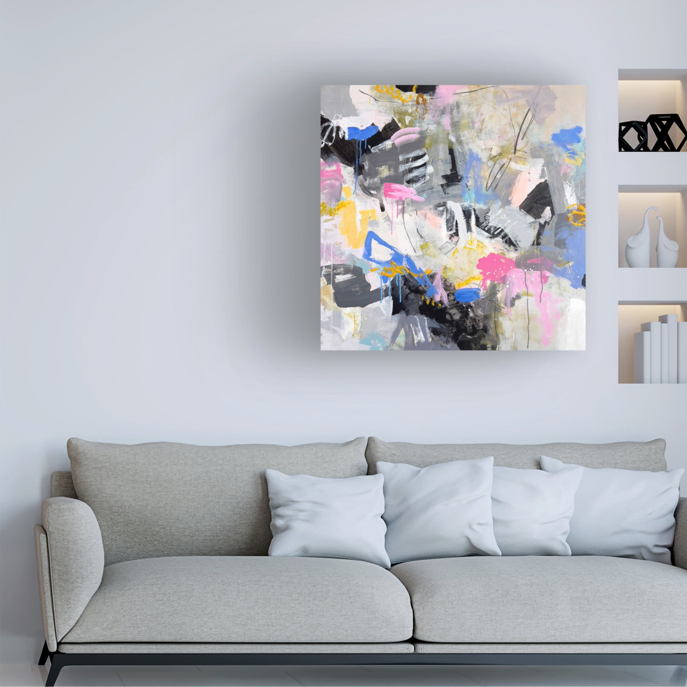 Canvas Wall Art - Jeffrey Tover 'Cotton Candy Mountain' Wall Art for Living Room, Bedroom, or Office Décor by Trademark Fine Art - 24 x 24 Inches