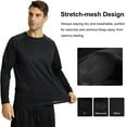 thumbnail image 5 of YUSHOW Men's Long Sleeve Running Shirts Quick Dry Tee Tops for Outdoors Workout Training Black,L, 5 of 7