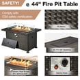 thumbnail image 3 of HUGIEE 7 Pieces Patio Furniture Wicker Sofa Outdoor Sectional Sets with 44-Inch 50,000 BTU Gas Fire Pit Table Auto-Ignition Propane Fire Pit Table, Khaki, 3 of 8