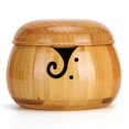 thumbnail image 1 of Wooden Yarn Storage Bowl Environmentally Friendly for Household Circular with Lid Crafted Box, 1 of 4