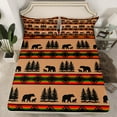 thumbnail image 2 of Manfei Afro Safari Bear Twin Sheet Sets, Bohemian Tribal Aztec Twin Fitted Sheet, Rustic Farmhouse Flat Sheet, Super Cozy Room Decor3 Pieces, 2 of 7