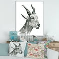 thumbnail image 2 of Designart 'Black and White Portrait Of Goat I' Farmhouse Framed Canvas Wall Art Print, 2 of 5