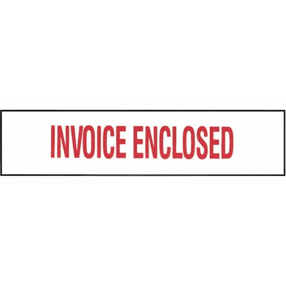 Printed Tape "Invoice Enclosed" 2"W x 3000' - Case of 6 Rolls