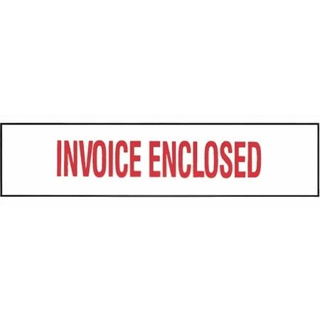 Printed Tape "Invoice Enclosed" 2"W x 3000' - Case of 6 Rolls