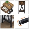 thumbnail image 5 of VECELO Nightstands Set of 2, Industrial End Table with 1-Drawer & Storage Shelf, Small Bedside Table Organizer for Small Space, Side Table for Bedroom Living Room, Antique Brown, 5 of 9