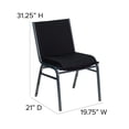 thumbnail image 3 of Bowery Hill Fabric/Metal Multipurpose Stacking Guest Chair in Black, 3 of 9