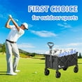thumbnail image 4 of Heavy Duty Collapsible Cart With All Terrain Tires, Strong Load Bearing, Iron Frame, Track And Field Equipment Transporter,  Multifunctional Utility Cart For Transportation Of Sports Outdoor - Black, 4 of 7