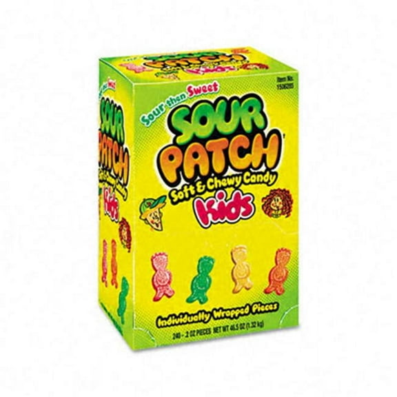 Cadbury Adams  Sour Patch Fruit Flavored Candy  Grab-and-Go  240 Pieces/Box