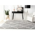 thumbnail image 3 of SAFAVIEH Fontana Catrina Geometric Shag Area Rug, Grey/Cream, 3' x 3' Square, 3 of 8