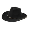 thumbnail image 3 of amagogo Cowboy Hat Cap Summer Big Brim Sunhat Women Men Props Versatile Cowgirl Hat Jazz Hat for Outdoor Carnival Party Winter, 3 of 9