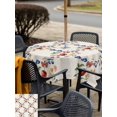 thumbnail image 5 of Outdoor Tablecloth with Umbrella Hole for Patio/Picnic/Party/Camping, Spring Botanical Waterproof Table Cloth Square Cover Washable, Rustic Summer Fruits Floral (54"x 54"), 5 of 9