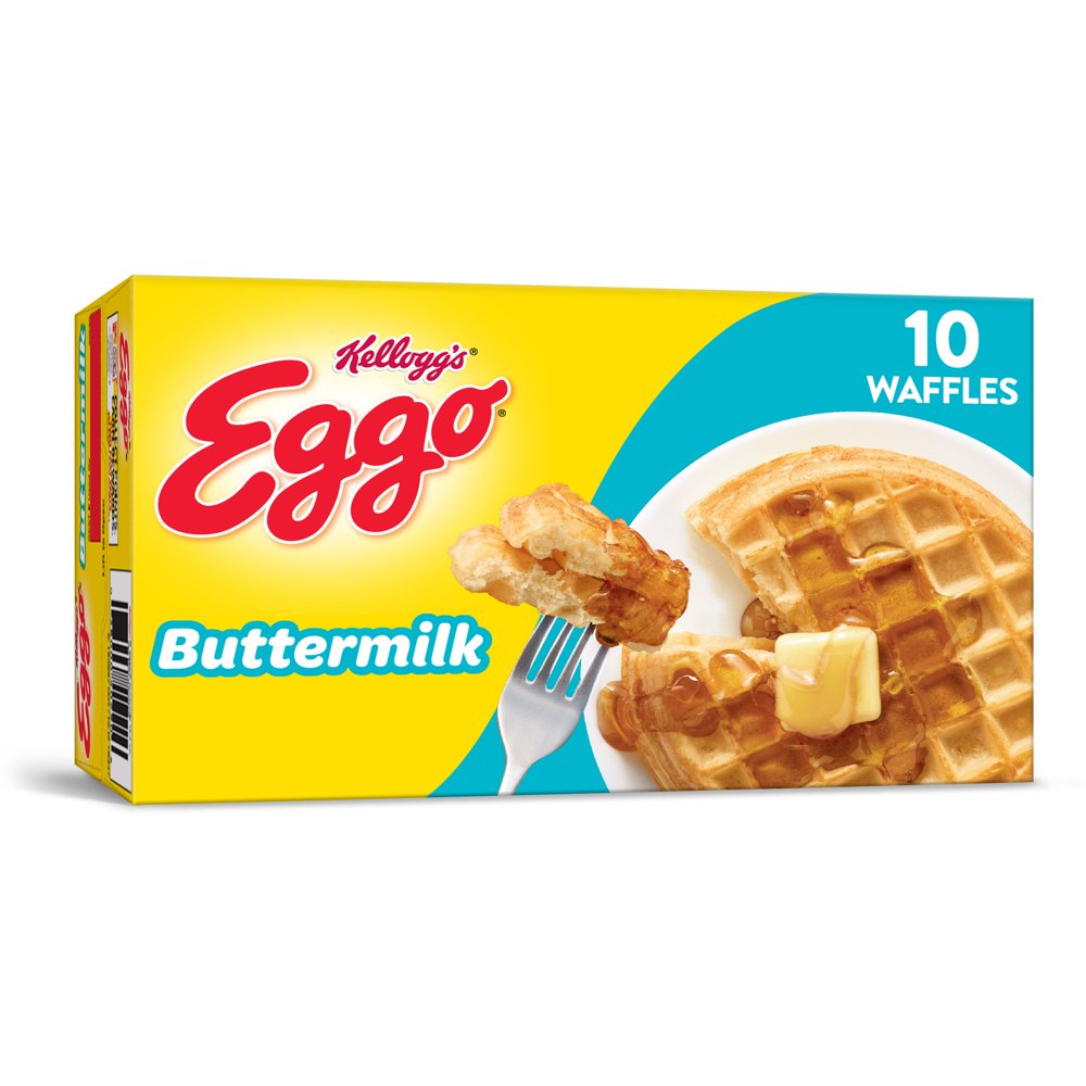 Eggo Frozen Waffles, Buttermilk, Easy Breakfast, 10ct 12.3oz