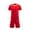 Red, variant on Odeerbi Toddler Kids Boys Soccer Training Uniform Set Solid Color T-Shirt Shorts Sportswear Quick Dry Athletic Sets for 5-12 Years