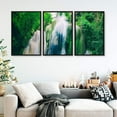 thumbnail image 3 of IDEA4WALL 3 Piece Framed Canvas Wall Art for Living Room, Bedroom Waterfall in Deep Forest of Croatia Canvas Prints for Modern Home Decoration Ready to Hang, 3 of 4