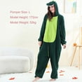 thumbnail image 5 of TEAJOPSUU Snug Fit Unisex Adult Onesie Pajamas Polar Fleece Animal One Piece Sleepwear Casual Plush Fleece Zip Up Hooded Homewear Loungewear for Men and Women H-Green, 5 of 6