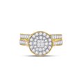 thumbnail image 2 of 14kt Yellow Gold Princess Diamond Bridal Wedding Ring Band Set 3/4 Cttw, 2 of 3