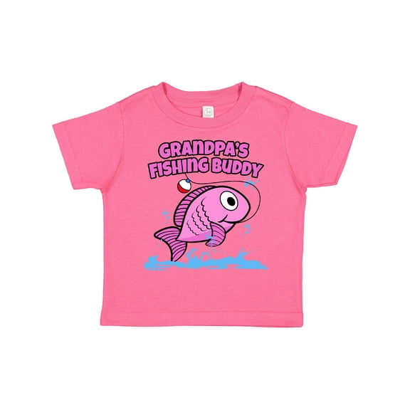 Inktastic Grandpa's Fishing Buddy (pink) Girls Toddler T-Shirt