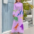 thumbnail image 3 of Vestido largo con diseño de dinosaurio inspirado en Ms Frizzle, vestidos holgados elegantes para mujer, ropa de verano para mujer 2024, 3 of 4