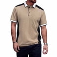 thumbnail image 2 of Blusa y camisa de manga corta con cuello vuelto para hombre, de color liso, informal, de moda, de manga corta, para hombre, top/camisa de manga corta con solapa, tops para hombre, 2 of 8