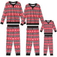thumbnail image 1 of Conjunto de pijamas a juego para la familia CHIC Women's Christmas de inspiración, de manga larga, con renos y nieve, ropa de dormir y lounge, [Niños y Niñas] XS Rojo, 1 of 5