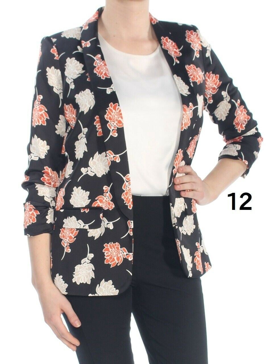 CALVIN KLEIN Women's Black Floral Print 