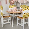 thumbnail image 3 of Yellow Sunflower Chair Covers Set of 6 Watercolor Flowers Green Leaf Spring Country Chair Back Covers Stretch Removable Washable Slipcovers Protector for Dining Room Kitchen Party Decor, 3 of 9