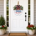 thumbnail image 6 of Patriotic Door Hanger God Bless America Wooden Front Door Sign with American Flag Bow & Faux Greenery, 14 Inch 4th of July Independence Day Memorial Day Porch Wall Decor, 6 of 8