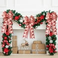 thumbnail image 2 of Visland Christmas Bow Xmas Theme Pattern Easy for Hanging Flax Party Ribbon Bows Home Decor, 2 of 8