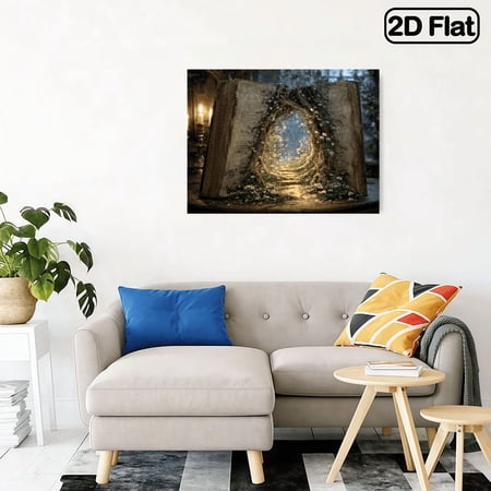 500pcs Magical Open Book Portal with Ancient Manuscript Pages, Thick Puzzle Pieces for Challenge, Fantasy Literature-Themed Room Decor - Perfect Gift for Book Lovers, 20.4*14.9 in