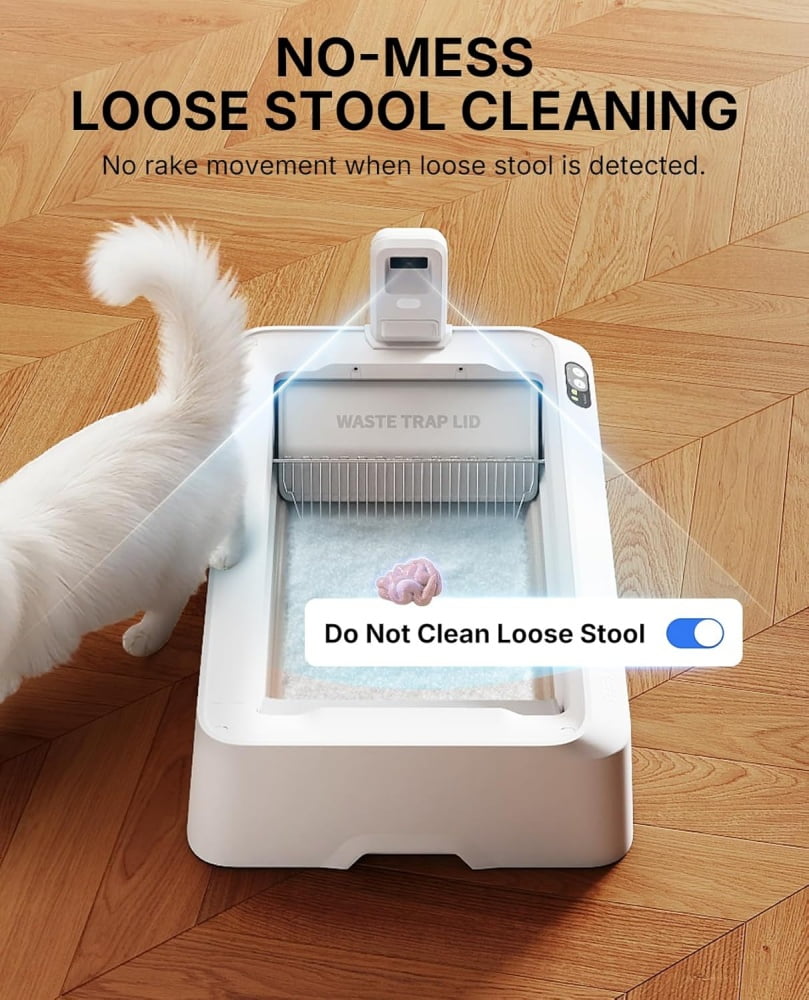 PETKIT Open-Top Self Cleaning Cat Litter Box, Urinary Health Monitor Automatic Cat Litter Box, with 2-Way Raking/5G WiFi/Safety Sensors/Odor Control
