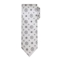 thumbnail image 2 of Jacob Alexander Men's Woven Floral Pattern Regular Neck Tie - Silver Black, 2 of 7