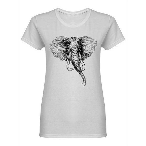 Elephant Head Design Shaped T-Shirt Women -Image by Shutterstock, Female Large