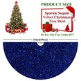 thumbnail image 3 of Falda de árbol de Navidad FUHSY de terciopelo azul real de 90 cm con lentejuelas, 3 of 7