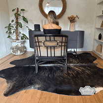 Appaloosa Cowhides Dark Brindle Cowhide100% Genuine Leather Rug, Extra Large 6' x 8', Handcrafted