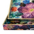 thumbnail image 4 of Set of 2 Decorative Trays, Floral Print Design, Cutout Handles, Multicolor, 4 of 5