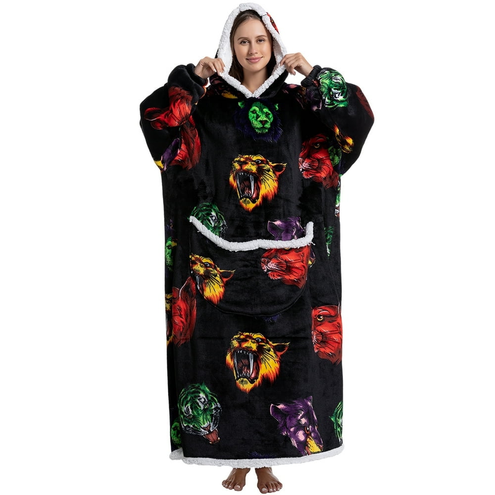 Couverture à Capuche 55 Pouces Extra Longue Surdimensionnée Douce