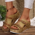 thumbnail image 5 of Domuza Orthopedic Casual Sandals for Women Slip on Non Slip Arch Support Summer Flat Sandals Breathable Orthopedic Slippers 2026 New Comfort Orthopedic Shoes Brown 7（EU-38）, 5 of 6