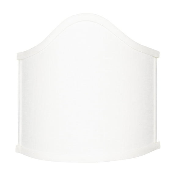 Wall Sconce Larger Shield Clip On Lamp Shade with Scalloped Design (White Linen)