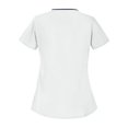 thumbnail image 2 of Scrub Tops for Women Lightweight Solid Color Short Sleeve Casual Stretch Asymmetrical Neck Tshirts Shirts for Women Plus Size with Pockets White Size 2XL, 2 of 3