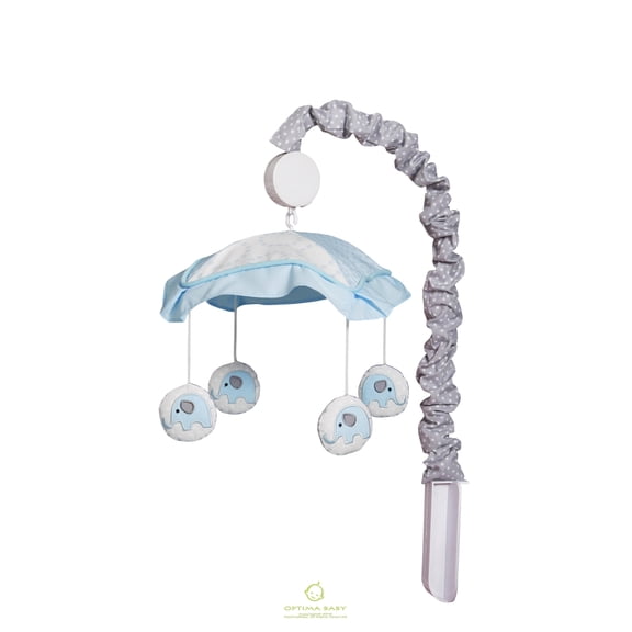 OptimaBaby Blue Grey Elephant Musical Mobile