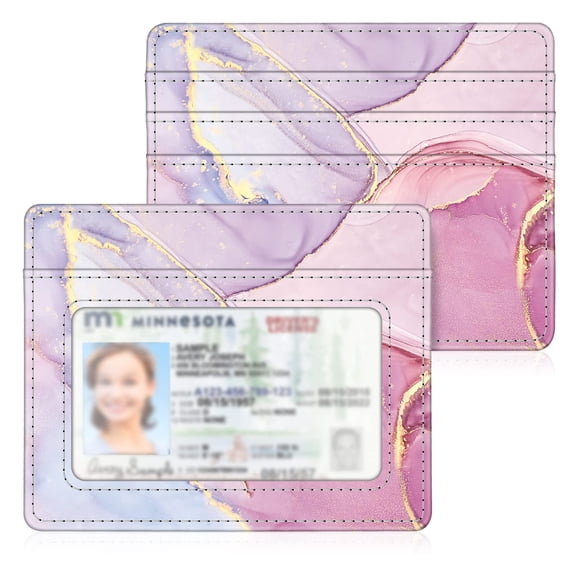 Tarjetero Fintie Slim, minimalista, de piel con bloqueo RFID