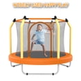 thumbnail image 6 of Yoneston 55'' Toddler Trampoline for Kids, Indoor & Outdoor Mini Trampoline with Enclosure Net and Basketball Gifts for Kids, Toddler Trampoline Toys, Yellow, 6 of 6