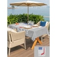 thumbnail image 4 of Outdoor Tablecloth with Umbrella Hole and Zipper, Gray American Flag Rectangle Table Cloth 60x120 Inch Waterproof Tablecloth, Abstract Red Hockey Stripes Us Flag Picnic Table Cover for Patio Camping, 4 of 7