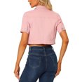 thumbnail image 3 of INSPIRE CHIC Veste en Denim Courte pour Femme à Manches Courtes, devant Boutonné, Veste en Jean S Rose, 3 of 6