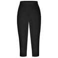 thumbnail image 5 of Karight Women's Lace Trim Leggings 3/4 Length Capri Stretchy High Waist Yoga Cropped Leggings Lightweight Tights Leggings, 5 of 7