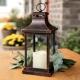thumbnail image 3 of LED Decorative Lanterns - Set of 2 - Kate Aspen Vintage Rustic Home Décor Lantern Tabel Centerpiece for Wedding, Bridal Shower, Anniversary Party - Copper, 3 of 7