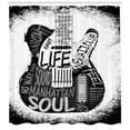thumbnail image 3 of Ambesonne Guitar Shower Curtain, Sketchy Calligraphy New Jazz, 69"Wx70"L, Charcoal Grey White, 3 of 3