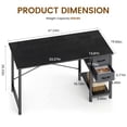 thumbnail image 5 of EDX Computer Desk with 2 Drawers 47 Inch PC Table Study Writing Desk with Storage Shelf Headphone Hook, Simple Style Small Desk for Home, Black Grain, 5 of 7